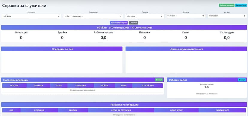 MES System - Employees Module screenshot