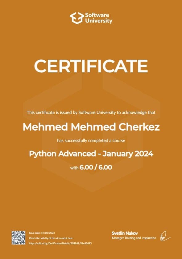 Python Advanced certificate